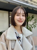 ルル 表参道(lulu.) 黒髪/ボブウルフ/ネビージュ/小顔/ワンレン