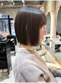 ◯イメチェン外ハネボブ美髪ワイドバングミディアム縮毛矯正1