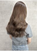 ハイライトカラーくびれヘアアプリコットオレンジ