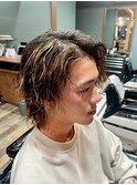 MEN’S HAIR/サーフカール/刈り上げセンターパート/<理容室>