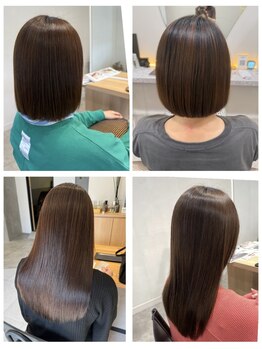 エミュ(emu)の写真/【髪質改善】思わず触れたくなる柔らかさ。なるべく傷ませない水素ストレートで、自然なツヤ髪へ◎