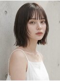 韓国風パーマ鎖骨ミディアム前髪なしサイドバング韓国レイヤー☆