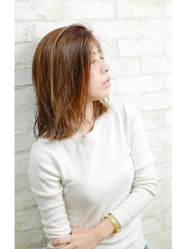 クロワール(Croire) 切りっぱなし☆鎖骨でゆれるウエットロブ【三鷹 Croire】