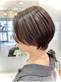 前髪長めの大人ショートボブ【RENJISHI 宮本】