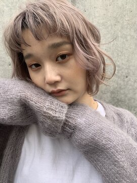 フェンヘアーアイス 中目黒(Fen.hair ici) ピンクベージュ　ボブ　オン眉