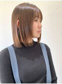 【FOLK】透明感アッシュベージュ☆似合わせストレートボブ♪
