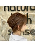 大人ショート×王道ベージュ　似合わせカット/町屋駅
