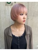 暗染からホワイトピンク/マッシュショート