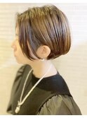 大人刈上げ丸みセンターパートショート20代30代40代