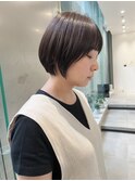 【森千晶】丸みのあるショートボブにこっくりブラウンカラー