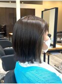 ダブルカラーミルクティーベージュカラーケアブリーチ韓国ボブ