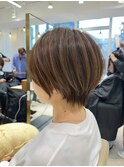 ショートボブ髪型30代40代50代前髪あり前髪なし面長丸顔【倉田】