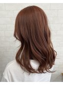 【iikanji hair】セミロング×コーラルピンクブラウン