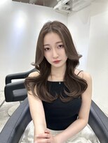 前髪あり似合わせカットフェミニンロングメルティカラーレイヤー