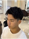 メンズ ショート 刈り上げ アップバング サイドの張りdown