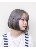 切りっぱなしボブ#ブリーチ#シルバー#ダブルカラー#浜松#浜北