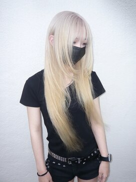 アルレン(Allen) ホワイトブロンド/顔周りレイヤー「宇都宮/ブリーチ」