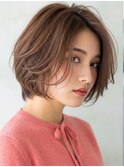 ショート髪型20代30代40代50代丸顔面長小顔蕨