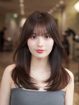 Aura aoyama レイヤーカット/顔周りカット/ハッシュカット【11/10OPEN(予定)】の写真/巻いても、結んでも可愛い◎伸ばしかけでも扱いやすいヘアスタイルに♪話題の韓国風レイヤーカットも！