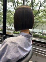 レーヴバイロンド 仙台(Reve by Lond)&nbsp;髪質改善縮毛矯正タッセルボブストレートミントブラウン前髪仙台