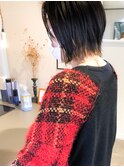 黒髪ボブ×インナーカラー