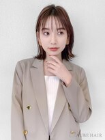オーブ ヘアー フォール 山形東原町店(AUBE HAIR fall) 20代・30代_シースルーバング外ハネボブ