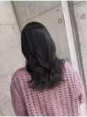 ミディアムレイヤー　暗髪　オリーブアッシュ　おおたかの森
