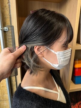 リブロ(liblo) ウルフショート × インナーカラー(グレージュ)(2)【liblo】