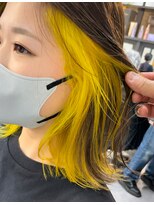 ヴァイス 渋谷店(VAICE) イエローインナーカラー/ミルクティーベージュ［渋谷/ボブ］