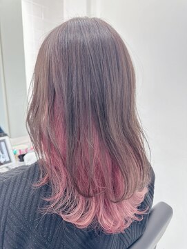 シャルメ 亀有(CHARMER) インナーピンク×レイヤーカット