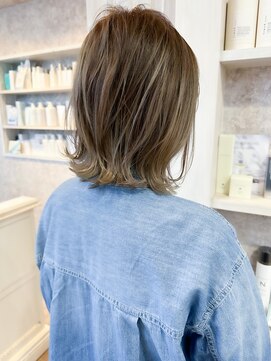 キャアリー(Caary) 福山caaryデザインカラーハイライトブリーチグレージュ