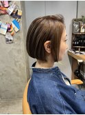 白髪ぼかしハイライト・ボブ・まとまる
