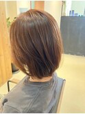 20代30代40代抜け感ショートレイヤーミルクティベージュ