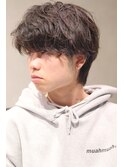 30代ナチュラル爽やかニュアンスパーマツーブロック