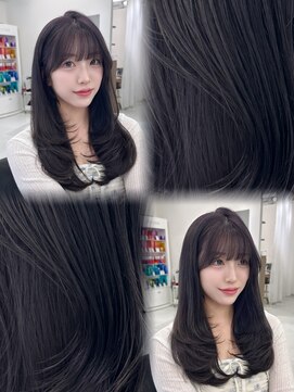 ハピネス 梅田茶屋町店(HAPPINESS) レイヤーカット/韓国ヘア/髪質改善/顔周り/ラベンダーグレージュ