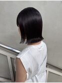 ミディアムヘアイヤリングカラーボブ大人ヘアアレンジミニボブ