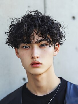 ロディーナ 大口 新子安(rodina) メンズ人気　ツイストスパイラルパーマ×センターパート