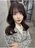 暖色ブラウン/ピンクブラウン/艶カラー/くびれ巻き/ヨシンモリ