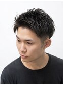 メンズビジネスナチュラルツーブロックバーバー理容室眉毛カット