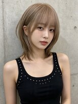 エイチ 大阪梅田(H)&nbsp;ミルクティーベージュショートボブシースルーマッシュパーマ50代