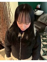 グッドフェローズ キタホリエ(GoodFellas kitahorie)&nbsp;自然な艶感ブラックのシンプルロングレイヤーハイトーン