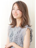 30代40代50代マッシュウルフベージュ_ネイビーシースルーバング