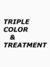 ケアブリーチによるトリプルカラー+髪質改善トリートメント+炭酸泉spa ¥31900