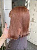 オレンジベージュカラーで夏ケアブリーチカラー♪