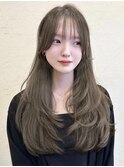 韓国風/レイヤー/小顔/前髪カット/髪質改善/グレージュ/透明感