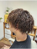ツーブロック×ツイストパーマ