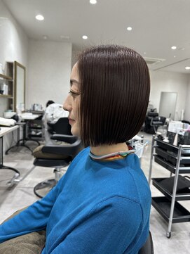 切りっぱなしボブ/20代30代40代/