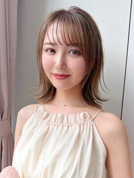 アフロート ディル(AFLOAT D'L) ウォームベージュカラー顔周り似合わせカットハッシュカット