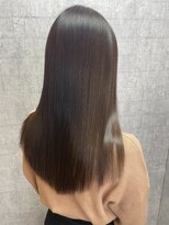 ラックスビーギャラリー なんば駅前店(LUXBE GALLERY) 髪質改善 縮毛矯正 艶ショコラブラウンストレートロング