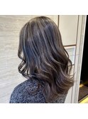大人ハイライト/グレージュ/ロングヘア/西原晃